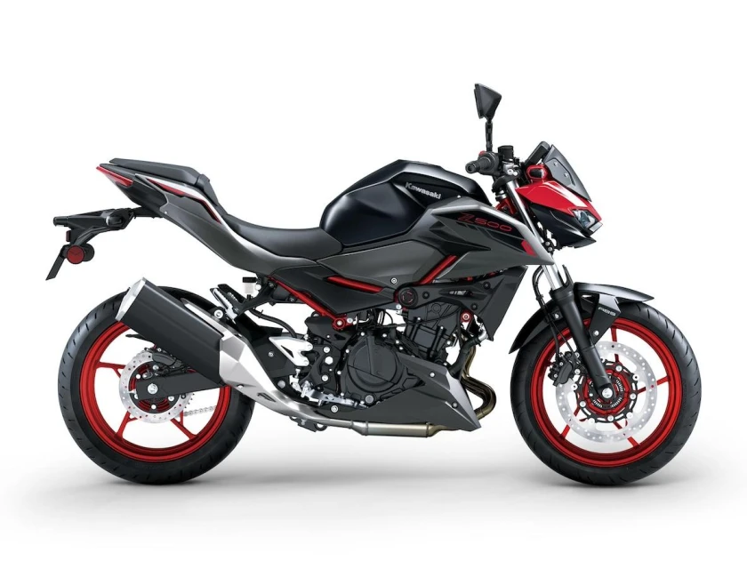 Kawasaki Z500 SE Candy Persimmon Red / Metallic Flat Spark Black / Metallic Matte Graphenesteel Gray
